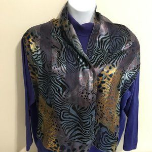 Animal Print Sheer/Solid Shiny Wrap/Shawl